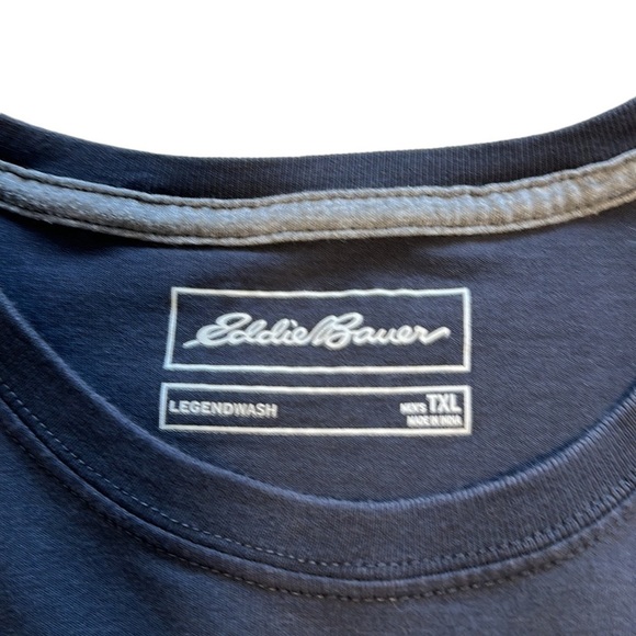 Eddie Bauer Long-Sleeve Classic T-Shirt Legend Wash 100% Cotton - Size XLT - Picture 3 of 12
